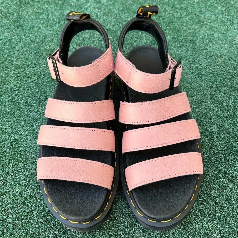 NWT Dr. Martens Blaire Strap Sandal Pisa Leather Peach Pink Beige 8